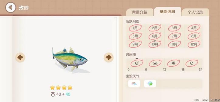 《心动小镇》玫鲹钓鱼时间地点解析