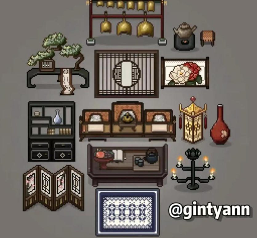 《星露谷物语》国风Mod发布：(CF)(DGA)(CP) Chinese Style Furniture 尾号19687，中式古风家具